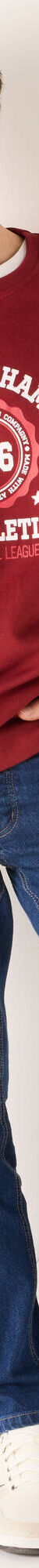 Sweat col rond facile à enfiler zippé côtés (rouge) Sweat col rond facile à enfiler zippé côtés (rouge)